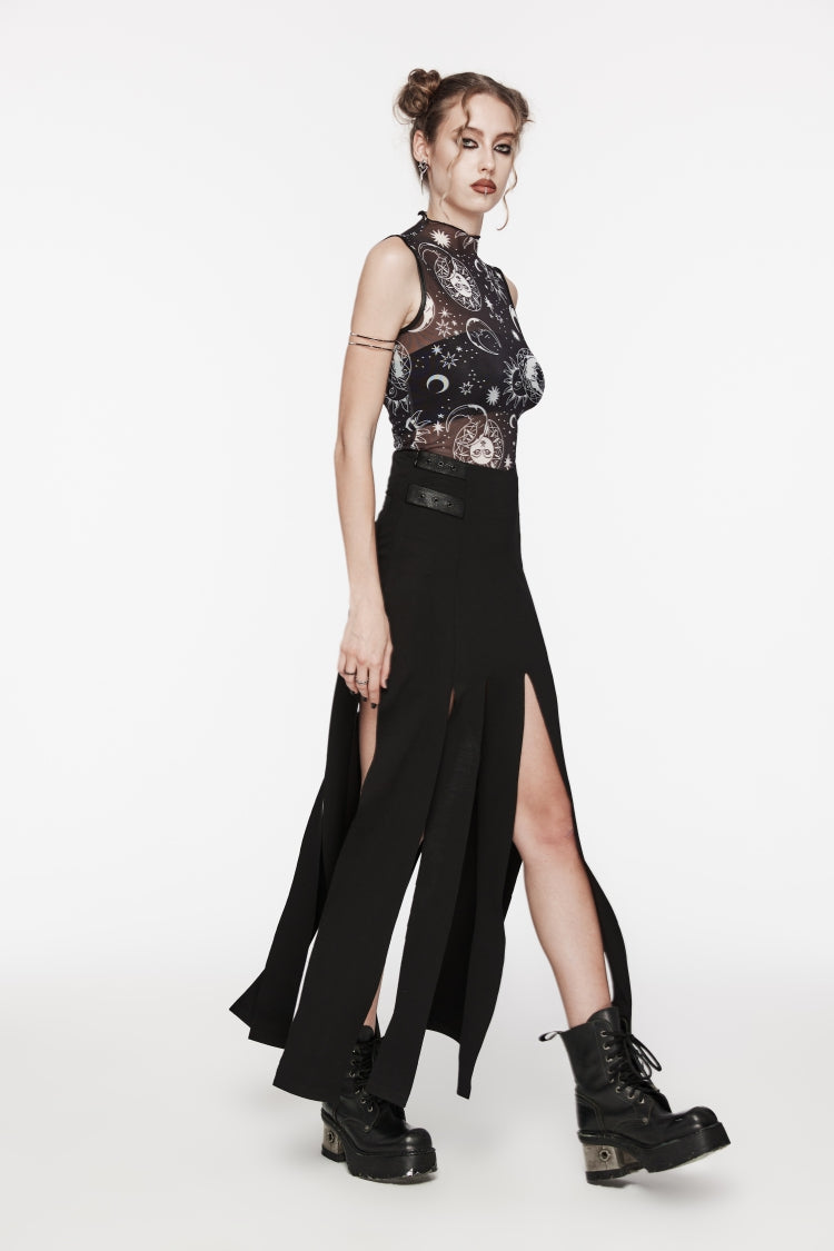 Mesh Eyelet Gothic Top for Women
