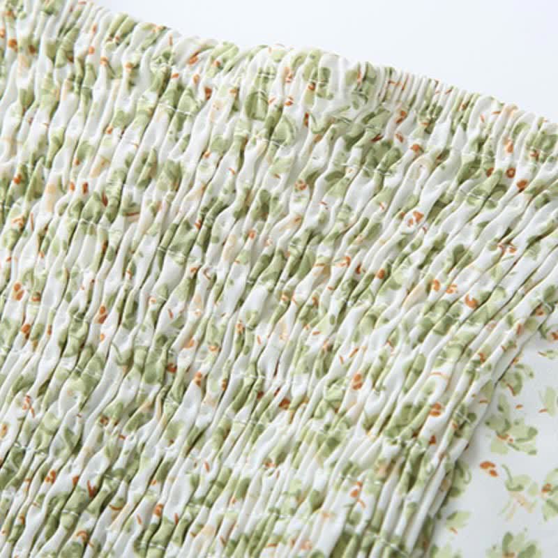 T-Shirt Boho Dress Split Slip Drawstring W707 Green Fringed