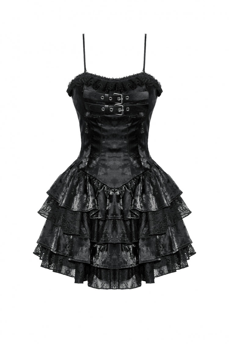 Ruffled Punk Slip Dress for Parties and Graduation