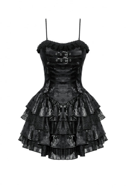 Ruffled Punk Slip Dress for Parties and Graduation