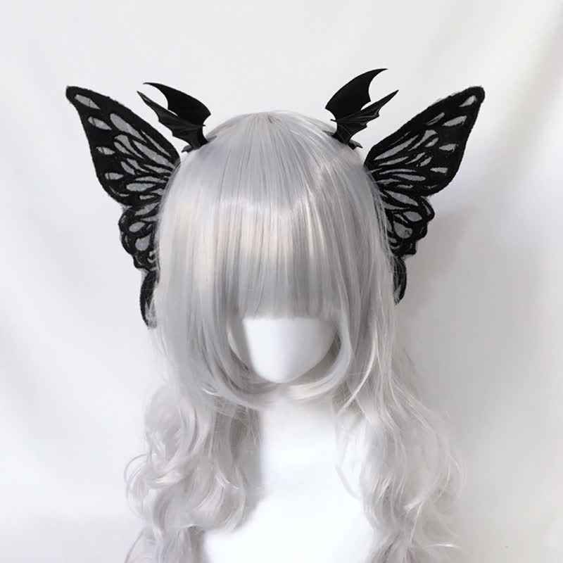 Pince à cheveux gothique en forme d'ailes de chauve-souris et de papillon de nuit, accessoire pour cheveux d'Halloween