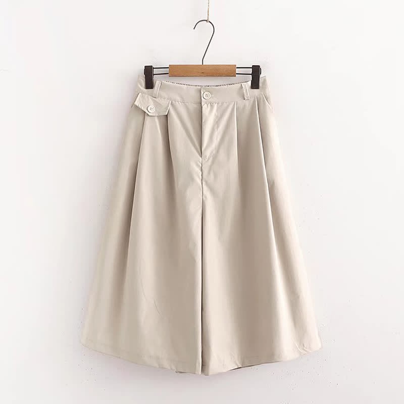 Pieces Casual Printed T-Shirt Set Collar Leg Pants Wide Chic Two Round