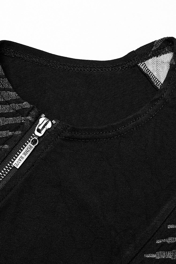 Asymmetric Zipper Punk Tank Top