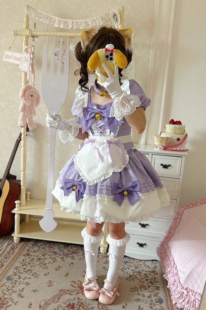 Sweet Lolita Skirt Set with Ruffle Bowknot and Bell Meow Design