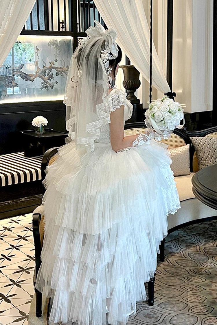 Halterneck Gothic Dress with Ruffled Hanayome Bow and Lace - Jewelry Love Story