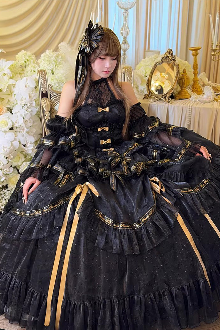 Double-Layered Ruffled Princess JSK with Bow Accents