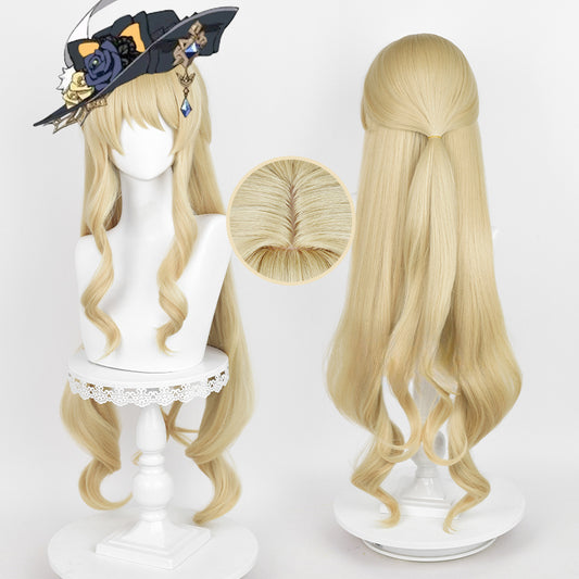 Genshin Impact Yuelyn Long Curly Blonde Cosplay Wig ON1311