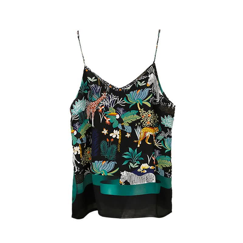 Vintage Animals Floral Satin Cami Top Workwear