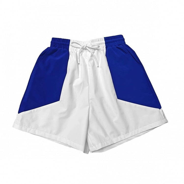 Blue and White Jirai Kei Colorblock Shorts