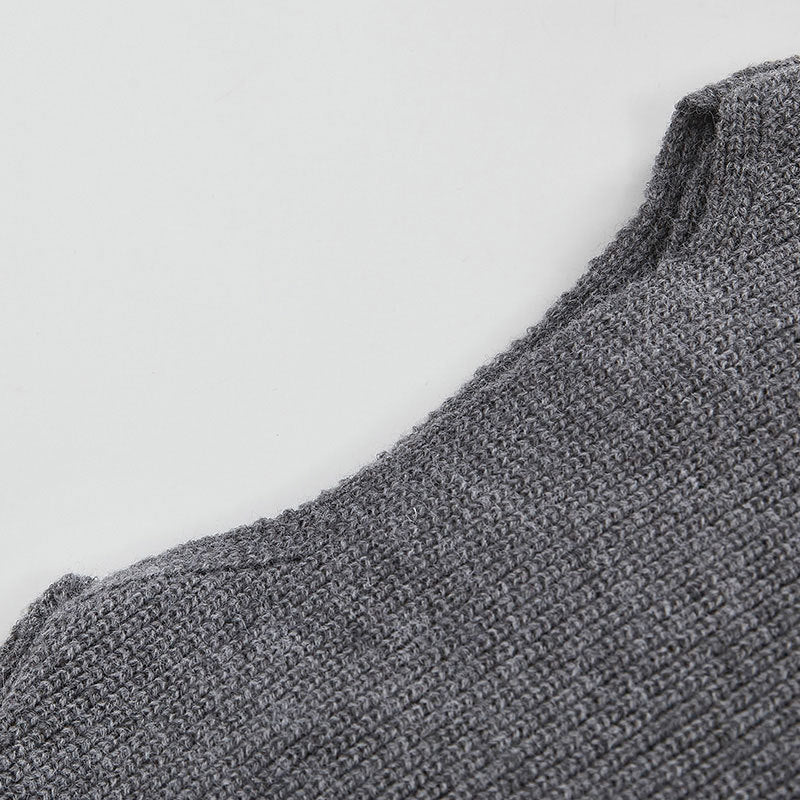 Irregular Two Pieces Slip Short Dress Sweater