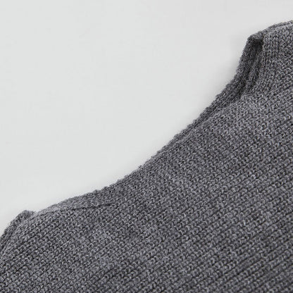 Irregular Two Pieces Slip Short Dress Sweater