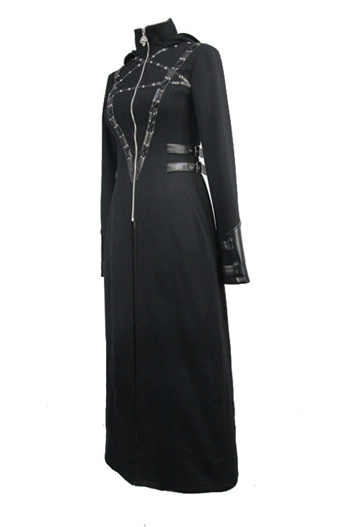 Inverted Pentagram Print Longline Gothic Overcoat