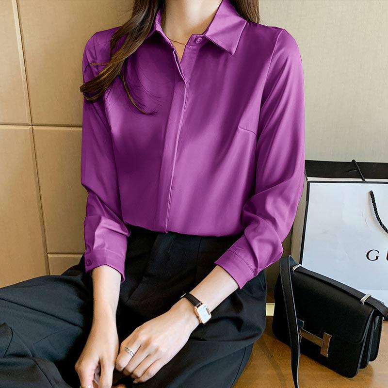 Elegant Satin Shirt Workwear