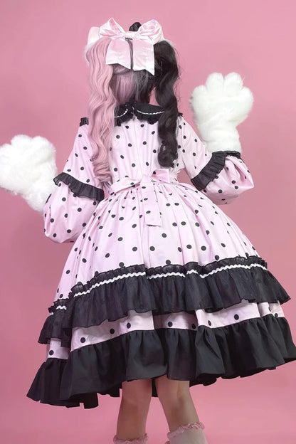 Toffee Bobo Long Sleeve Print Ruffle Dress - Sweet Lolita