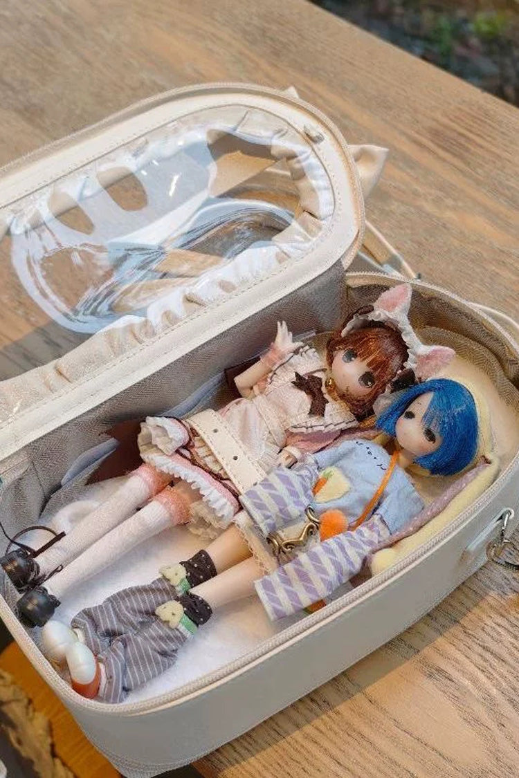 Gothic Ita Bag with Cross Bow and Gathered Trim Window Doll Design