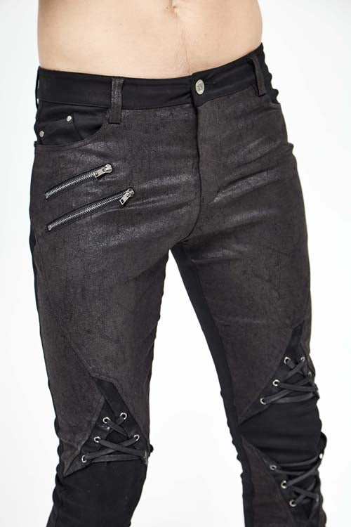 Gothic Layered Look Slim Fit Pants