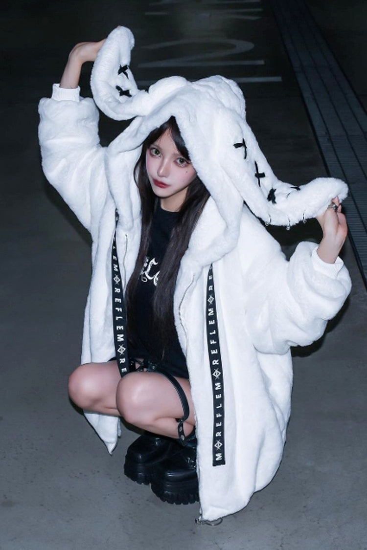 Hooded Punk Coat with Rabbit Ears
