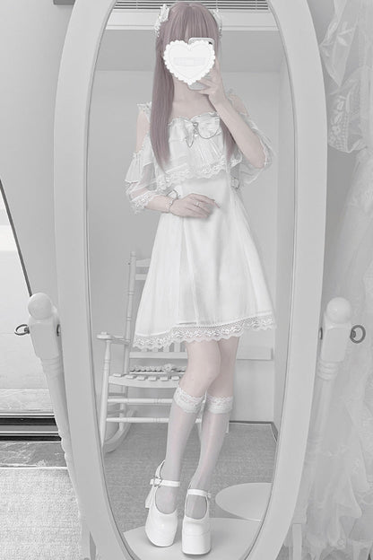 Ruffle Bowknot Lace Jirai Kei Japanese Dress