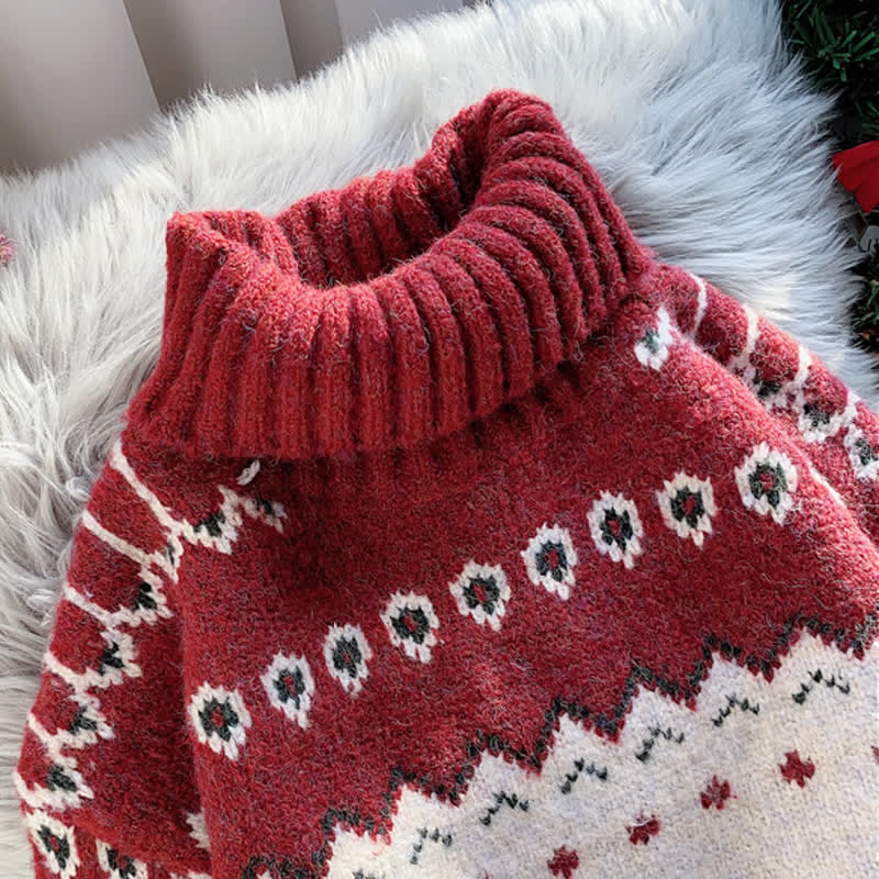 Pants Colorblock White Turtleneck Sweater Set