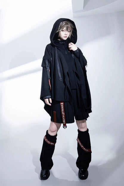 Stand Collar Long-Sleeve Gothic Prince Ouji Shorts Set