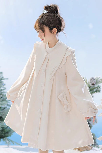 Pointed Collar Bow Sweet Lolita Coat