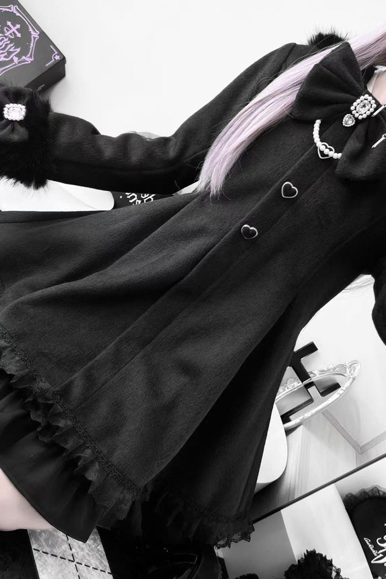 Bowknot Rabbit Ears Detachable Hooded Jirai Kei Coat