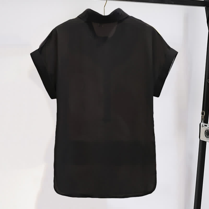 Chiffon Casual T-Shirt Face Print Girl Shorts