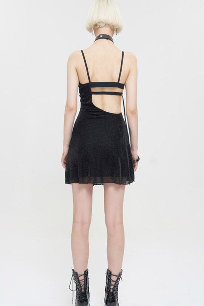 Womens Backless Dress with Chest Straps