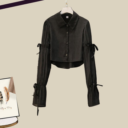 Slip Lattice Drawstring Size Plus Dress Set