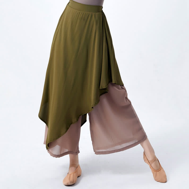 Vintage High Waist Flowy Wide Leg Casual Pants