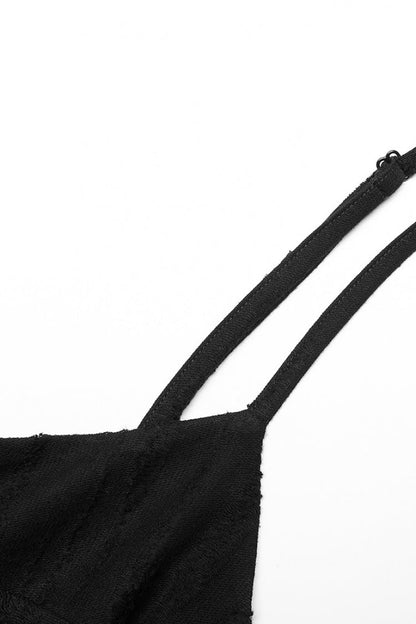 Asymmetric Punk Dress with Mesh and Stitching