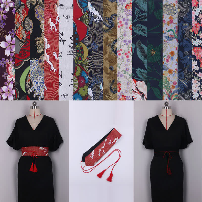 Hanfu-Bund mit Vintage-Print und Quaste zum Schnüren