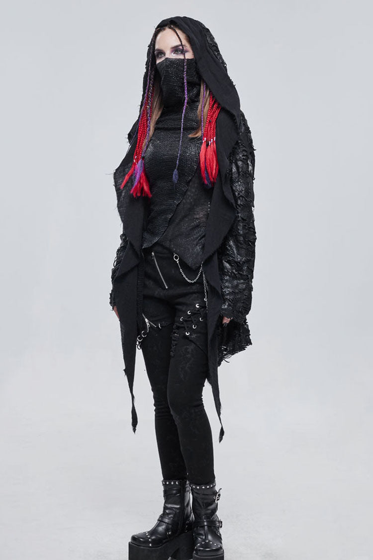 Womens Knit Jacket with Mesh Inserts and Metal Decor