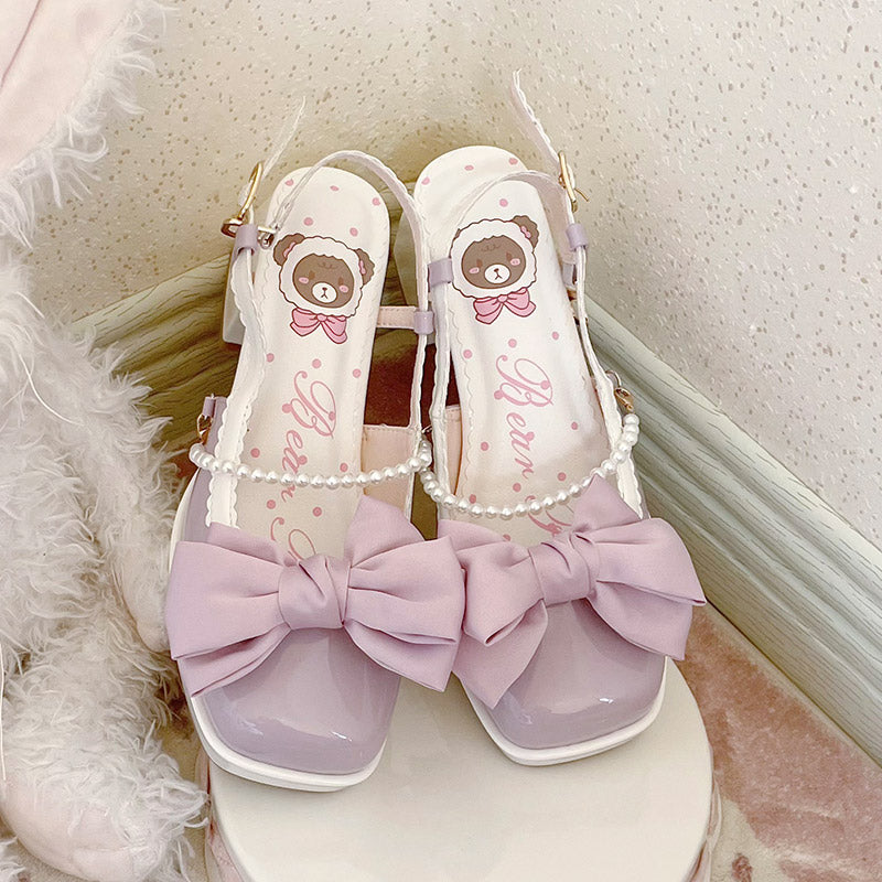 Elegant Bow Knot Lolita High-heeled Sandals