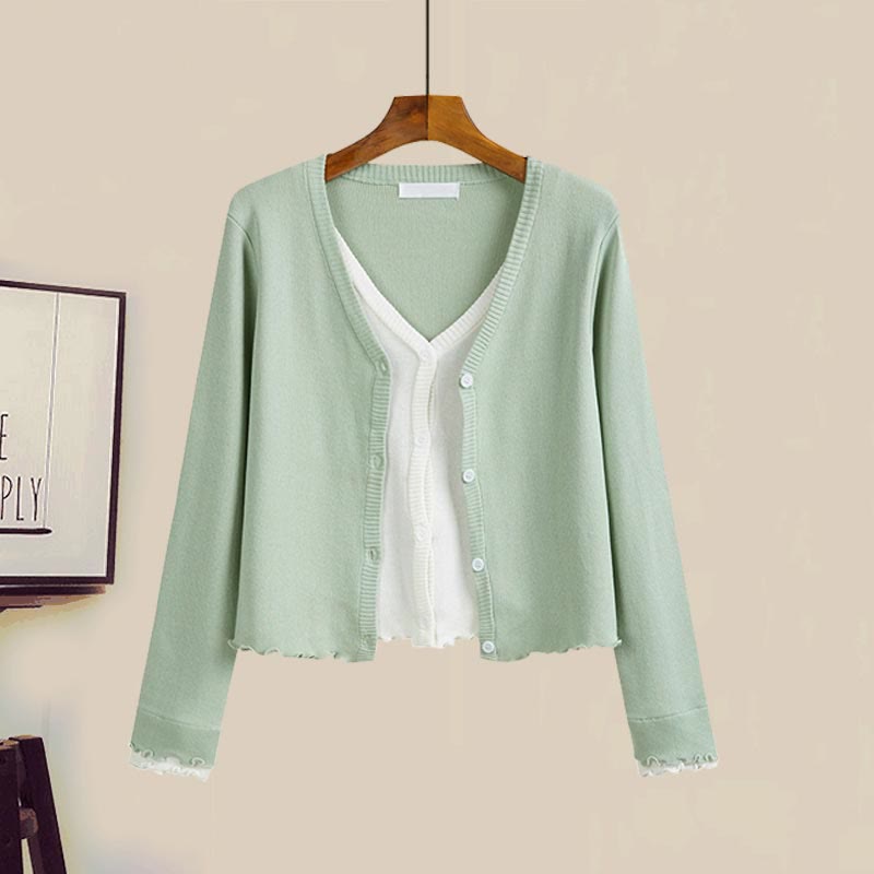 Shirt Fake Colorblock Skirt Tulle Set Tiered