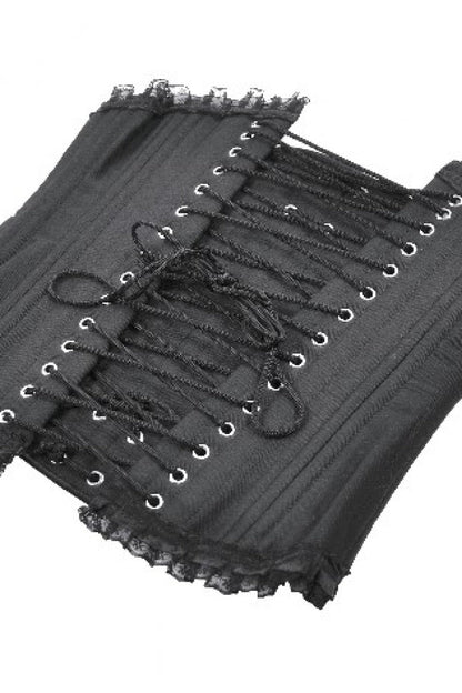 Underbust Corset with Lace-Up and Asymmetric Hem - NoirEdge