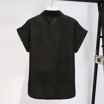 Floral Bird Print Chiffon T-Shirt Shorts Casual