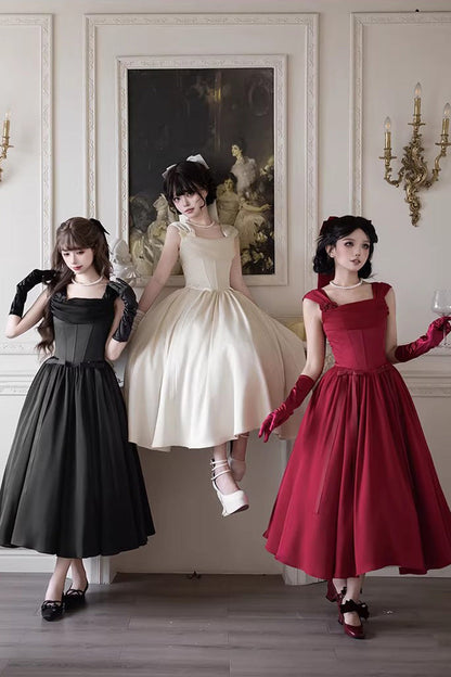 Fishbone Vintage Elegant Jumper Dress Set - Red With Love