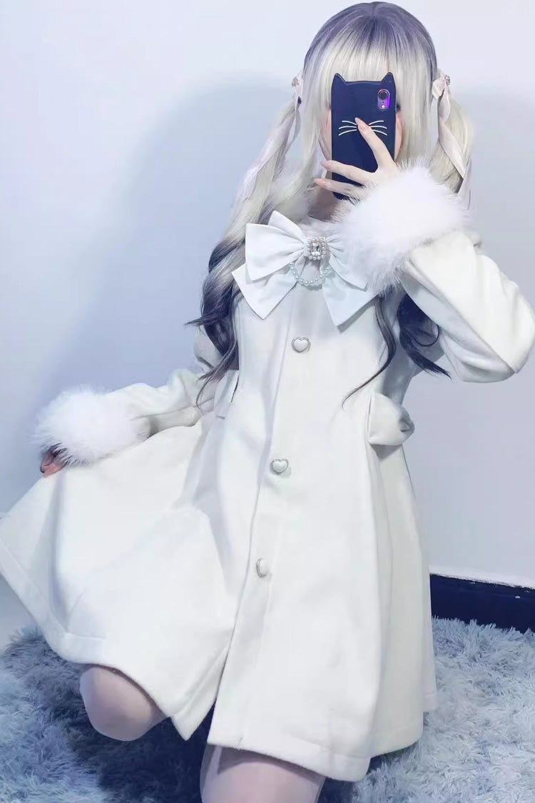 Plush Lop Rabbit Hooded Detachable Sweet Coat Two Colors