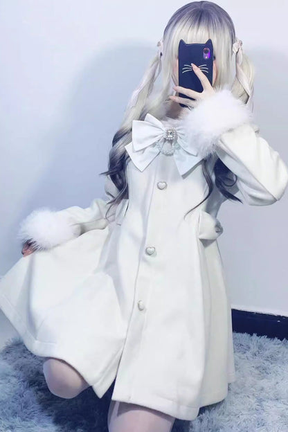 Plush Lop Rabbit Hooded Detachable Sweet Coat Two Colors
