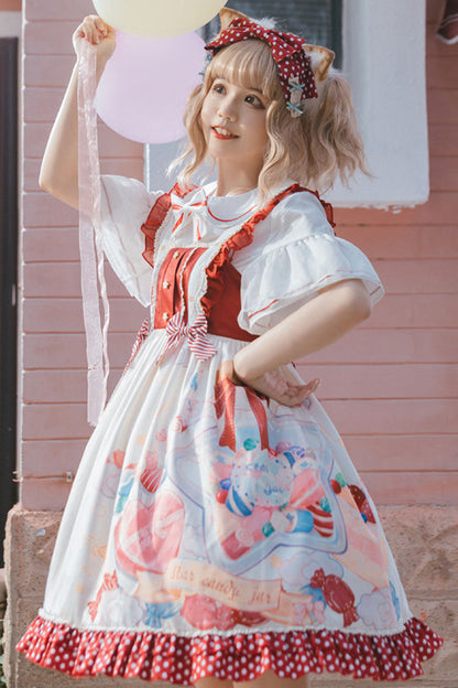 Polka-Dot Gift Print Princess Sweet Lolita JSK Dress