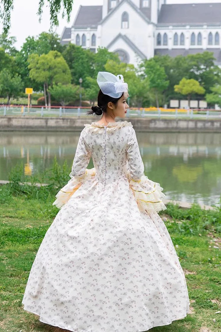 Court Print Cardigan Dress for Princess Style