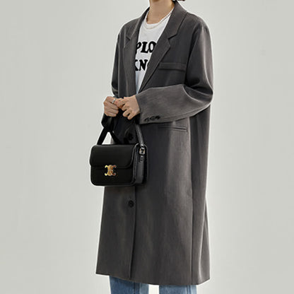 Dress Blazer Chic Lapel Pocket Embroidered Long