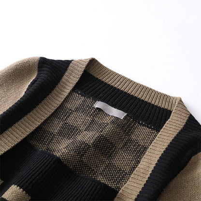 Lattice Pants Set Print Split Sweater Casual