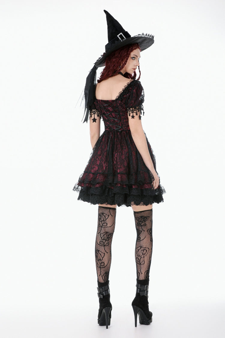 Star Square-Cut Lace Princess Graduation Dress