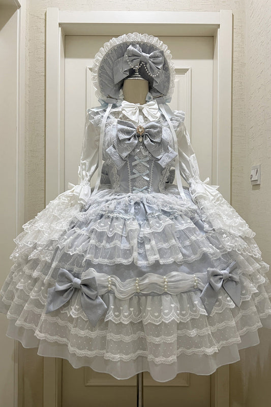 Blue Dream Prologue Doll Multi-Layered Bow Lace Dress