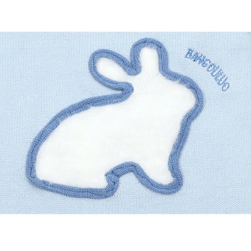 Knit Pattern Pants T-Shirt Blue Rabbit Cargo