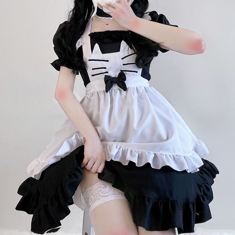 Kawaii Kitty Bow Lolita Maid Dress