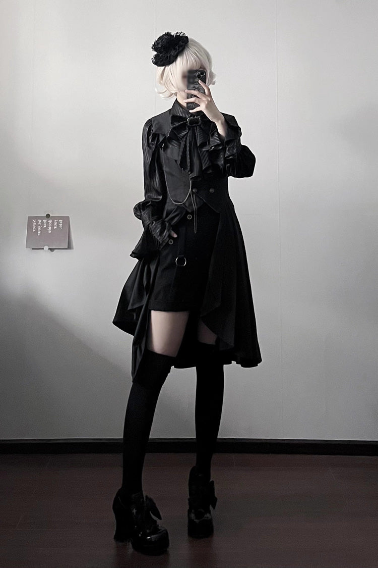 Sleeveless Ruffle Gothic Prince Long Vest