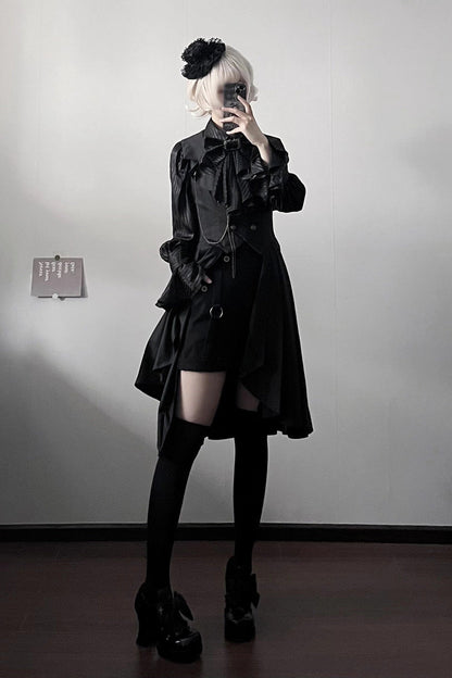 Sleeveless Ruffle Gothic Prince Long Vest